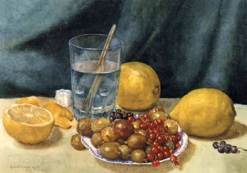 Hirst, Claude Raguet Still Life with Lemons,Red Currants,and Gooseberries Spain oil painting art